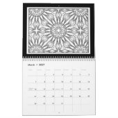 Schwarz-Weiß-Muster-Farbbuch Kalender (Mär 2027)