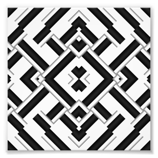 Schwarz-Weiß-Muster Fotodruck (Vorne)