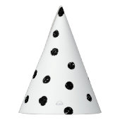 Schwarz-Weiß-Muster für Abstrakte Punkte Partyhütchen (Links)