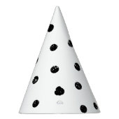 Schwarz-Weiß-Muster für Abstrakte Punkte Partyhütchen (Rechts)
