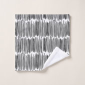 Schwarz-Weiß-Muster für Abstrakte Streifen Badhandtuch Set (Waschlappen)