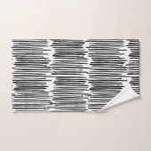 Schwarz-Weiß-Muster für Abstrakte Streifen Badhandtuch Set (Handtuch)