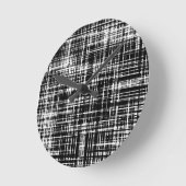Schwarz-Weiß-Muster für Abstrakte Streifen Runde Wanduhr (Winkel)