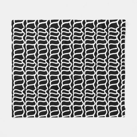 Schwarz-Weiß-Muster für Abstrakte Wavy-Line-Muster Fleecedecke (Vorderseite (Horizontal))