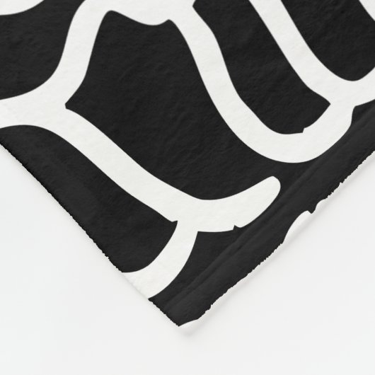 Schwarz-Weiß-Muster für Abstrakte Wavy-Line-Muster Fleecedecke (Ecke)