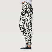 Schwarz-Weiß-Muster für Abstraktes Fraktal Leggings (Links)