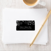 Schwarz/Weiß-Muster für Blumenmuster - Adressetike Adressaufkleber (Insitu)