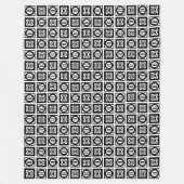 Schwarz-Weiß-Muster für Gleichzeichen Fleecedecke (Vorderseite)