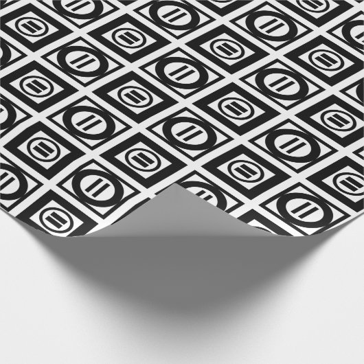 Schwarz-Weiß-Muster für Gleichzeichen Geschenkpapier (Ecke)
