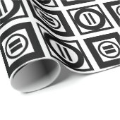 Schwarz-Weiß-Muster für Gleichzeichen Geschenkpapier (Rolleneckpunkt)