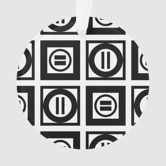 Schwarz-Weiß-Muster für Gleichzeichen Ornament (Vorderseite)