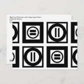 Schwarz-Weiß-Muster für Gleichzeichen Postkarte (Vorne/Hinten)