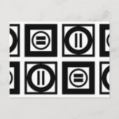 Schwarz-Weiß-Muster für Gleichzeichen Postkarte (Vorderseite)