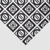 Schwarz-Weiß-Muster für Gleichzeichen Seidenpapier (Detail)