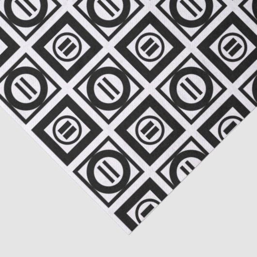 Schwarz-Weiß-Muster für Gleichzeichen Seidenpapier (Detail)