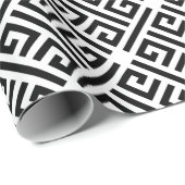 Schwarz-Weiß-Muster für griechisches Schlüsselmust Geschenkpapier (Rolleneckpunkt)