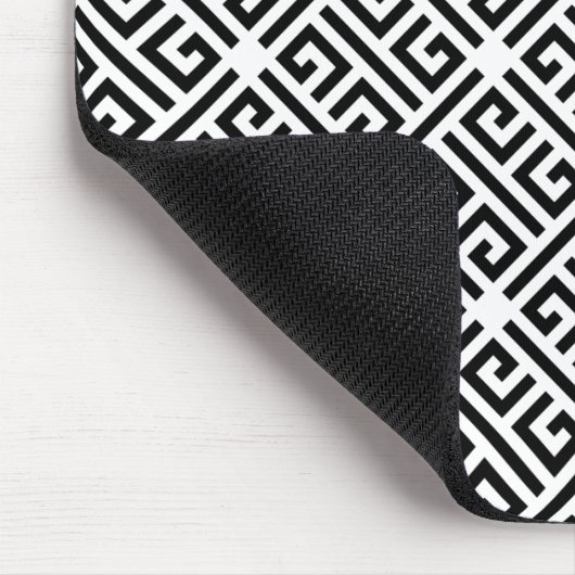 Schwarz-Weiß-Muster für griechisches Schlüsselmust Mousepad (Ecke)