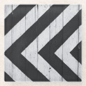 Schwarz-Weiß-Muster für Holzkörner Glasuntersetzer (Vorderseite)