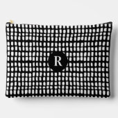 Schwarz-Weiß-Muster für Minimalistische Abstrakte  Zubehörtasche (Vorderseite)