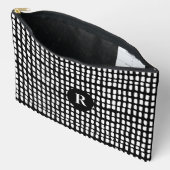 Schwarz-Weiß-Muster für Minimalistische Abstrakte Zubehörtasche (Offen)