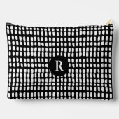 Schwarz-Weiß-Muster für Minimalistische Abstrakte  Zubehörtasche (Rückseite)