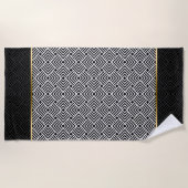 Schwarz-Weiß-Muster für moderne Geometrie Strandtuch (Vorderseite)