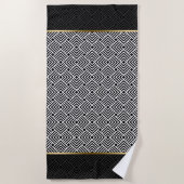 Schwarz-Weiß-Muster für moderne Geometrie Strandtuch (Vorderseite)