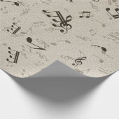 Schwarz-Weiß-Muster für Musiknoten Geschenkpapier (Ecke)