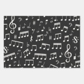 Schwarz-Weiß-Muster für Musiknoten Geschenkpapier Set (Vorderseite 3)