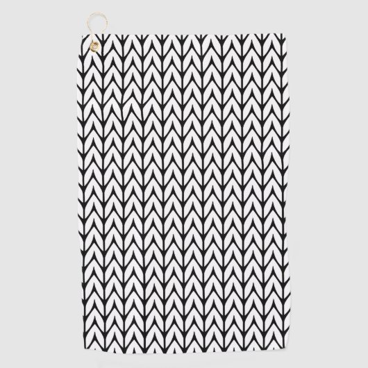 Schwarz-Weiß-Muster für Strickgarne Golfhandtuch (Vorderseite)