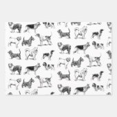 Schwarz-Weiß-Muster für Vintage Hunde Geschenkpapier Set (Vorderseite 2)