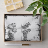 Schwarz-Weiß-Muster für Vintage Hunde Seidenpapier (Geschenk)