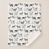Schwarz-Weiß-Muster für Vintage Hunde Sherpadecke (Vorderseite)