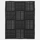 Schwarz-Weiß-Muster für Wiederholungstexte Fleecedecke (Vorderseite)