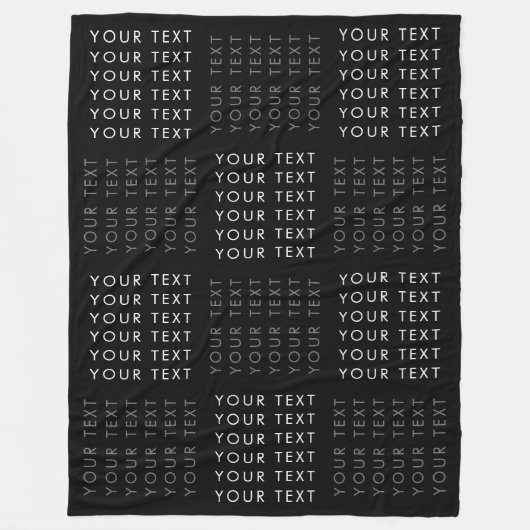 Schwarz-Weiß-Muster für Wiederholungstexte Fleecedecke (Vorderseite)