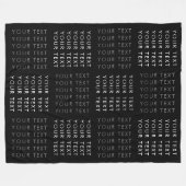 Schwarz-Weiß-Muster für Wiederholungstexte Fleecedecke (Vorderseite (Horizontal))