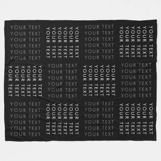 Schwarz-Weiß-Muster für Wiederholungstexte Fleecedecke (Vorderseite (Horizontal))