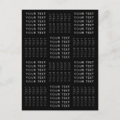 Schwarz-Weiß-Muster für Wiederholungstexte Postkarte (Vorderseite)