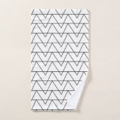 Schwarz-Weiß-Muster für Zickzack Streifen Badhandtuch Set (Handtuch)