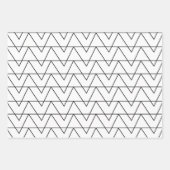 Schwarz-Weiß-Muster für Zickzack Streifen Geschenkpapier Set (Vorderseite 3)