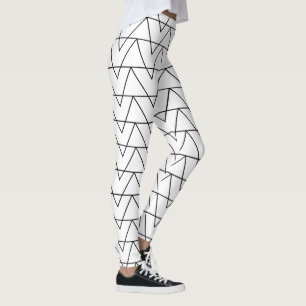 Schwarz-Weiß-Muster für Zickzack Streifen Leggings