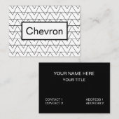 Schwarz-Weiß-Muster für Zickzack Streifen Visitenkarte (Vorne/Hinten)