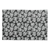 Schwarz-Weiß-Muster - Geckos und Blätter Kissenbezug (Rückseite)