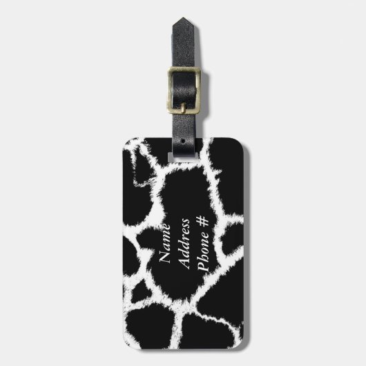 Schwarz-Weiß-Muster Gepäckanhänger (Vorderseite vertikal)