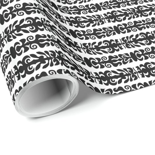 Schwarz-Weiß-Muster Geschenkpapier (Rolleneckpunkt)