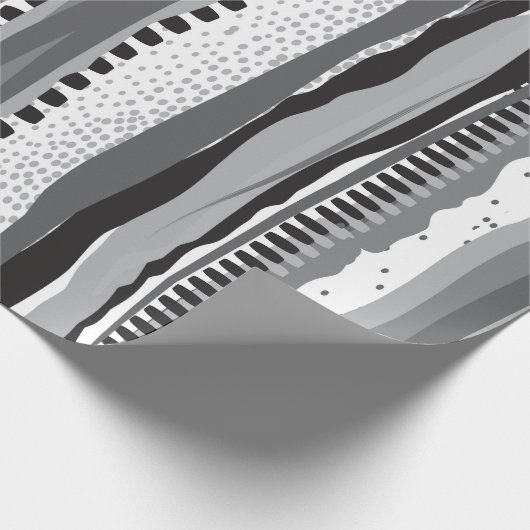 Schwarz-Weiß-Muster Geschenkpapier (Ecke)