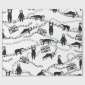 Schwarz-Weiß-Muster Geschenkpapier (Flach)