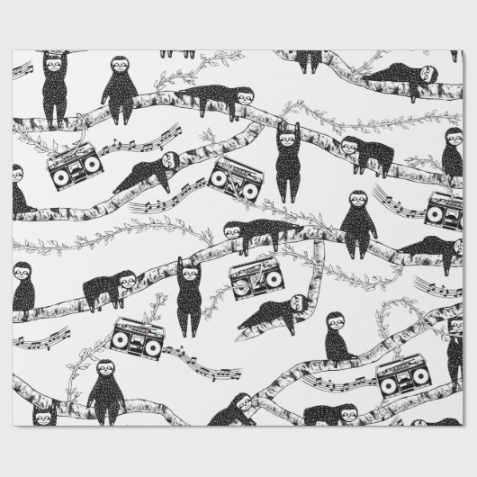 Schwarz-Weiß-Muster Geschenkpapier (Flach)