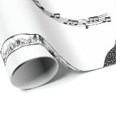 Schwarz-Weiß-Muster Geschenkpapier (Rolleneckpunkt)