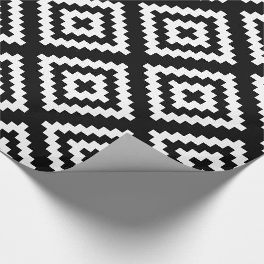Schwarz-Weiß-Muster Geschenkpapier (Ecke)